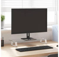 vidaXL Monitorst&auml;nder Wei&szlig; 60x20x8 cm Hartglas und Metall
