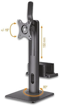 myWall Tischhalterung HL60L Monitor Tischhalterung f&uuml;r 17-32 Zoll Halterung f&uuml;r Mini PC H&ouml;henverstellbar Neigbar Drehbar und Horizontal anpassbar mit Federsystem VESA 75/100 Gewicht 2-7 kg