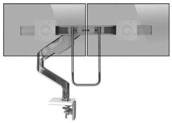 HumanScale M8.1 Dual Monitor Tischhalterung Klemme schräg weiß (M81CMWBHW) - M81CMWBHW