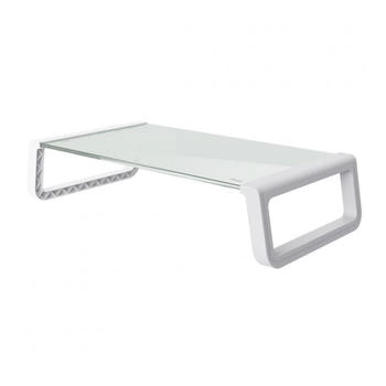 Trust Monta 41 x 22 x 10 cm Bildschirmerh&ouml;hung aus Hartglas Schreibtisch Monitor Stand f&uuml;r Laptop Bildschirme Computer Notebook Mac PC B&uuml;ro - Wei&szlig;