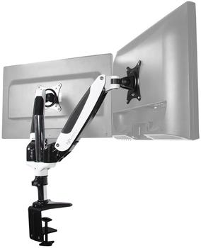 HJH Office Monitorhalterung VM-MG2S Aluminium Monitor-Halterung (bis 27 Zoll Kabelmanager integriert drehbar schwenkbar und neigbar)