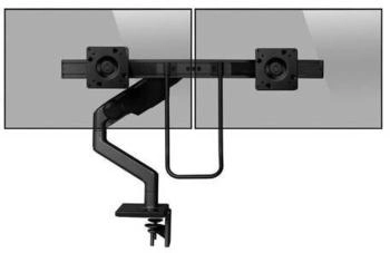 HumanScale M8.1 Dual Monitor Tischhalterung Klemme schräg schwarz (M81CMBBHB)