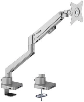 SpeaKa Professional SP-MM-600 1fach Monitor-Tischhalterung 43,2cm (17\ ) - 81,3cm (32\ ) Gasdruck-T (Tisch 32.01") Monitor Halterung Silber