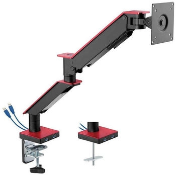myWall My Wall HL25-1L Vollbeweglicher Tischhalter mit Gasdruckfeder f&uuml;r Flachbildschirme Monitor Halterung 2 USB-Anschl&uuml;sse Kabelmanagement Monitor Arm 17" bis 35" belastbar von 2,5-11kg