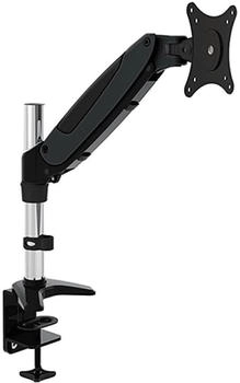Techly Tubular Gas - Befestigungskit (Spannbefestigung f&uuml;r Tisch Tischmontage) - f&uuml;r Monitor - gl&auml;nzend schwarz (15"-27")