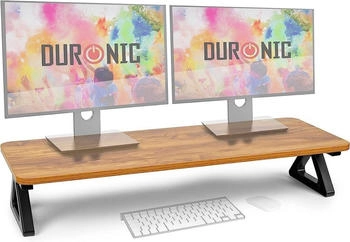 Duronic DM06-2 AO | 82 x 30 cm Fläche | Bis 10kg | 16cm Höhe | Ergonomisch Bildschirmständer Schreibtisch