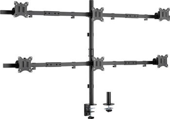 InLine Tischhalterung f&uuml;r 6x LCD-/LED-Display bis 81cm (32") max. 7kg schwarz (Esstisch 32") Monitor Halterung Schwarz