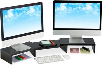 Relaxdays Dual Monitor Erh&ouml;hung Schwarz