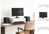 vidaXL Monitorst&auml;nder mit Schubladen Wei&szlig; 50x27x15 cm Holzwerkstoff