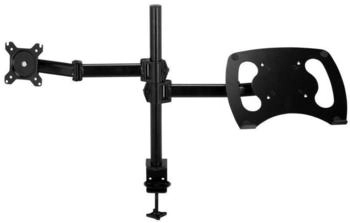 HJH Office Monitorhalterung VM-MH2 Stahl Monitor-Halterung (bis 32 Zoll inkl. Laptopablage schwenkbar neigbar und 360&deg; drehbar)