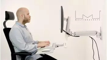 Multibrackets Workstation Arm Single (Wand 27") Monitor Halterung Weiss
