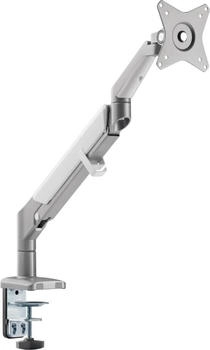 Techly Schreibtischhalterung für 1 LCD TV LED 17-32Zoll 43-81cm Klemme Gasfeder weiss (Tisch 32") Monitor Halterung Grau