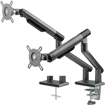 myWall My Wall vollbeweglicher Tischhalter HL23-2L mit Federsystem für 2 Flachbildschirme17-32 Zoll Monitorhalter ergonomisches Design 360° Drehung integrierte Kabelverwaltung