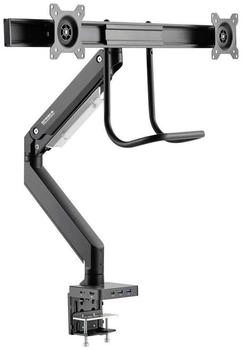 SpeaKa Professional SP-MM-820 2fach Monitor-Tischhalterung 43,2cm (17\ ) - 81,3cm (32\ ) Integriert (Esstisch 32.01") Monitor Halterung Schwarz