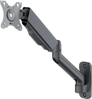Goobay Single-Monitor-Wandhalterung mit mechanischer Feder schwarz (Wand 32") Monitor Halterung Schwarz