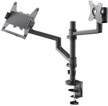 Goobay Deluxe Monitorhalterung mit Laptop-Arm schwarz