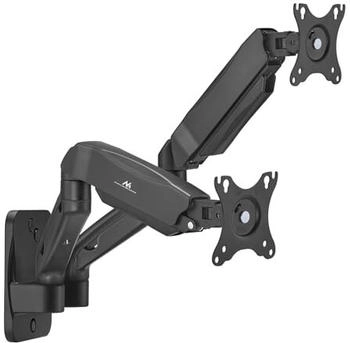 Maclean Wandhalterung für zwei Monitore 17-32" 9kg max mechanische Feder MC-988 Monitor Halterung