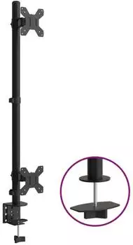 vidaXL Dual Adjustable Monitor Stand Black