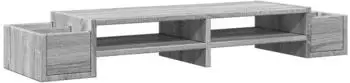 vidaXL Monitorst&auml;nder mit Stauraum grau Sonoma 100x27x15cm