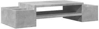 vidaXL Monitorst&auml;nder mit Stauraum betongrau 70x27x15cm Holzwerkstoff (854682)