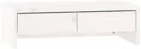 vidaXL Monitorst&auml;nder Wei&szlig; 50x27x15 cm Massivholz Kiefer