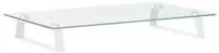 vidaXL Monitorst&auml;nder Wei&szlig; 60x35x8 cm Hartglas und Metall