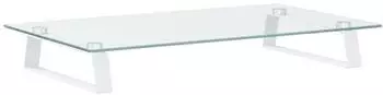 vidaXL Monitorst&auml;nder wei&szlig; 60x35x8cm Hartglas und Metall (374220)