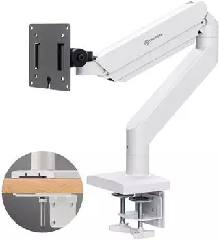 Onkron G110-BW Monitorarm 13-55 Zoll, bis 25kg, VESA 75x75-100x100, Gasdruckfeder (G110-BW)