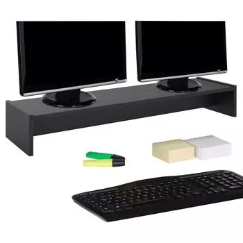 Caro M&ouml;bel Zoom Monitorst&auml;nder f&uuml;r 2 Monitore, schwarz, 100x15x27cm