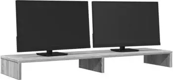 vidaXL Monitorst&auml;nder Holzwerkstoff Sonoma-Grau 100x27x10cm (854657)