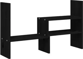 vidaXL Monitorst&auml;nder Kiefer massiv, schwarz, (39-72)x17x43cm (814013)