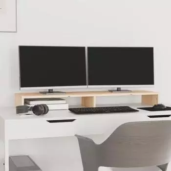 vidaXL Monitorst&auml;nder Massivholz Kiefer 100x27x10cm