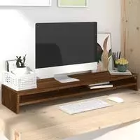 vidaXL Monitorst&auml;nder Braun Eichen-Optik 100x24x13 cm Holzwerkstoff