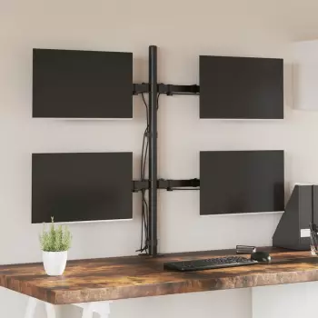 vidaXL Monitorhalterung Stahl schwarz VESA 75/100mm (358004)