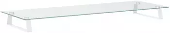 vidaXL Monitorst&auml;nder wei&szlig; 100x35x8cm Hartglas und Metall (374222)