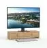 Relaxdays Monitorständer 2 Schubladen, Holzoptik, hellbraun