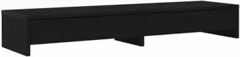 vidaXL Monitorständer mit Schubladen, schwarz Eichen-Optik, 100x27x15cm (868086)