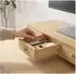 Relaxdays Monitorständer 3 Schubladen, MDF, natur, 12,5x51x24cm