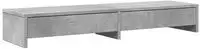vidaXL Monitorst&auml;nder mit Schubladen Betongrau 100x27x15 cm