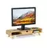 Relaxdays Monitorständer 2 Fächer & Schublade, Bambus, 13x62x20,5cm
