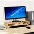 Relaxdays Monitorständer 2 Fächer & Schublade, Bambus, 13x62x20,5cm
