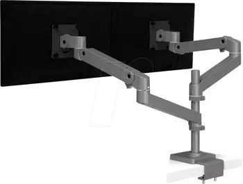 Ergotron LX Pro Dual Monitor Tischhalterung, C-Klemme, hohe S&auml;ule, grau (45-714-293)