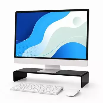 Relaxdays Monitorst&auml;nder, Acryl, ergonomisch, schwarz