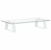 vidaXL Monitorst&auml;nder Wei&szlig; 40x20x8 cm Hartglas und Metall