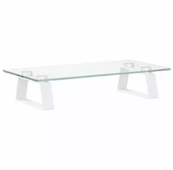 vidaXL Monitorst&auml;nder wei&szlig; 40x20x8cm Hartglas und Metall (374215)