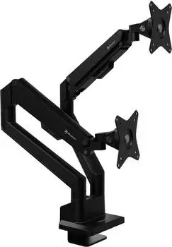 Arozzi Alzare Neo Duo Doppelter Gasfeder-Monitorarm, schwarz (AZ-ALZARE-NEO-DUO-BK)