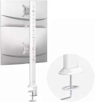 LuxusKollektion Doppel-Monitorarm 13-34 Zoll, C-Klemme, wei&szlig;