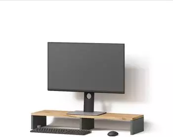Livinity Lorena Monitorst&auml;nder anthrazit/Goldkraft Eiche 80x12cm