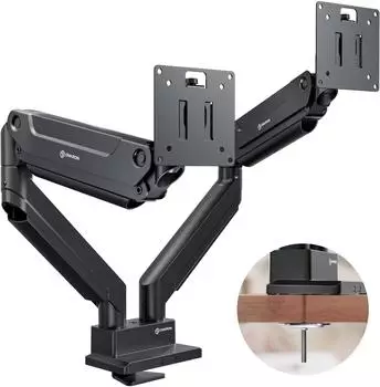 Onkron G220-B Tischhalterung für zwei Monitore 17-35", VESA 75x75-100x100, schwarz (G220-B)