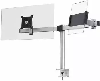 DURABLE Monitor Halterung für 1 Monitor und 1 Tablet, Tischklemme